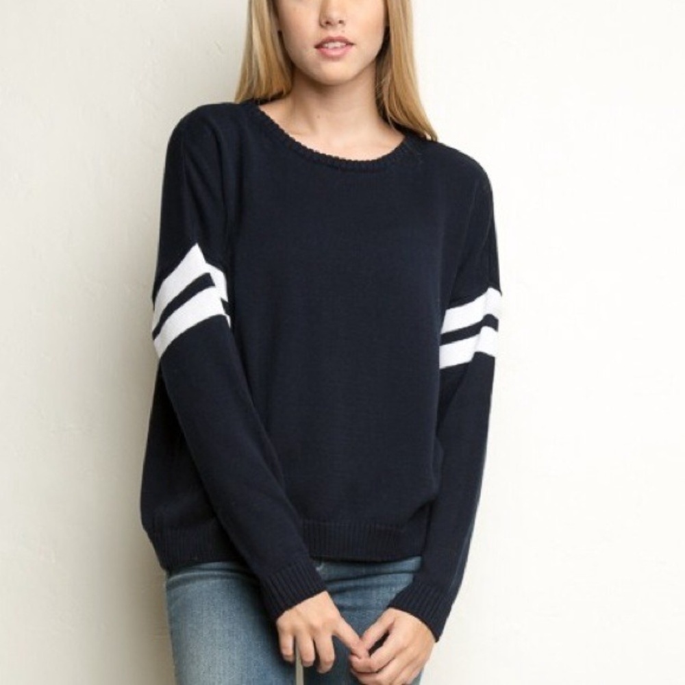 Brandy Melville Veena Navy Blue Knit Sweater